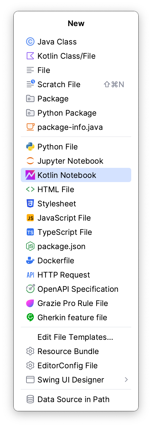 Create Kotlin Notebook file